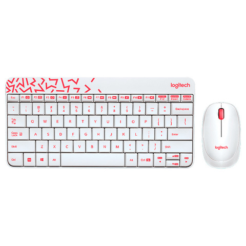 Беспроводной комплект LOGITECH MK240 White/Vivid Red